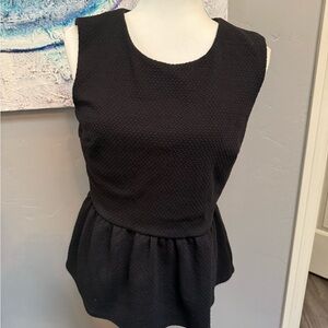 Forever 21 Textured Black Peplum Blouse